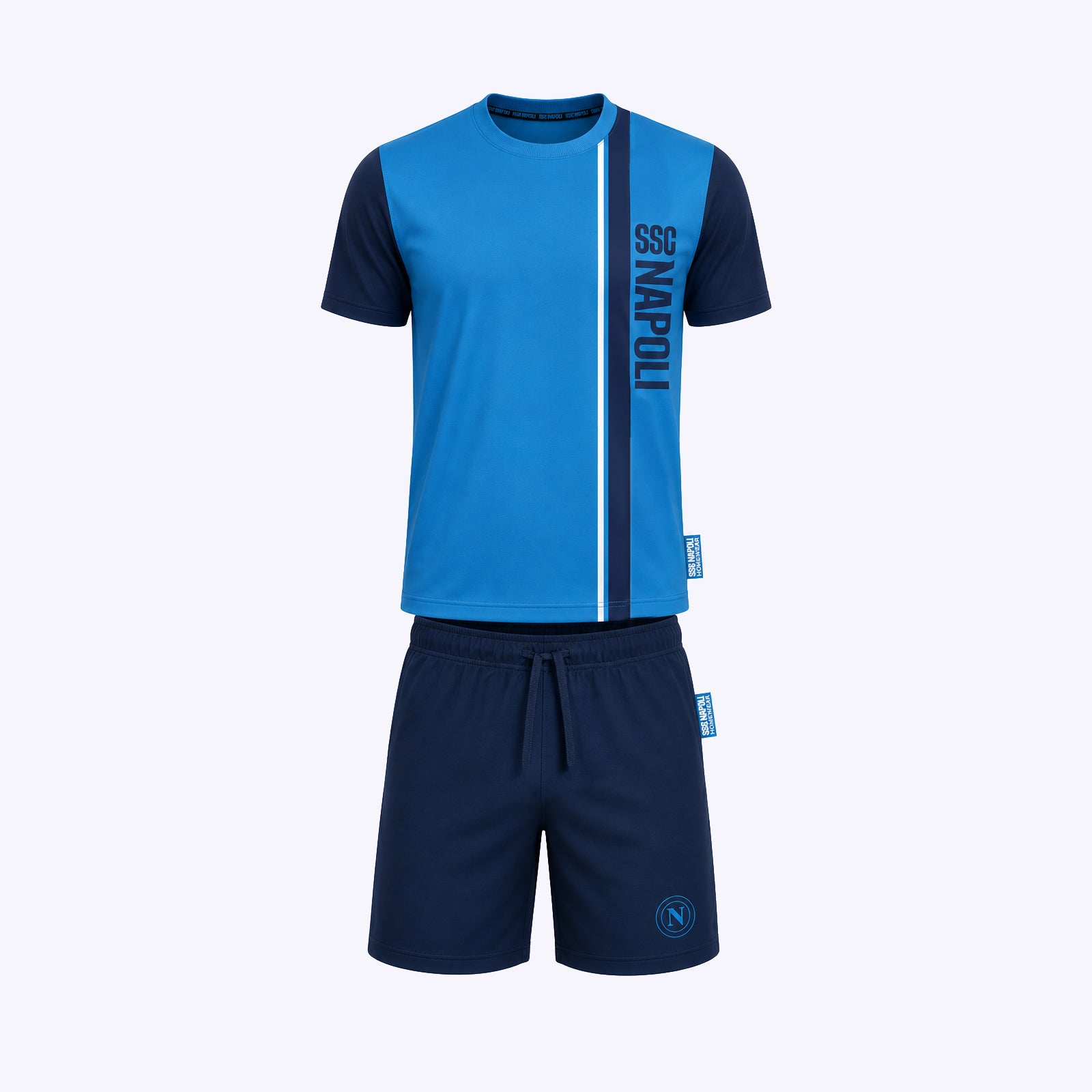 SSC Napoli Pigiama Corto Serafino Azzurro