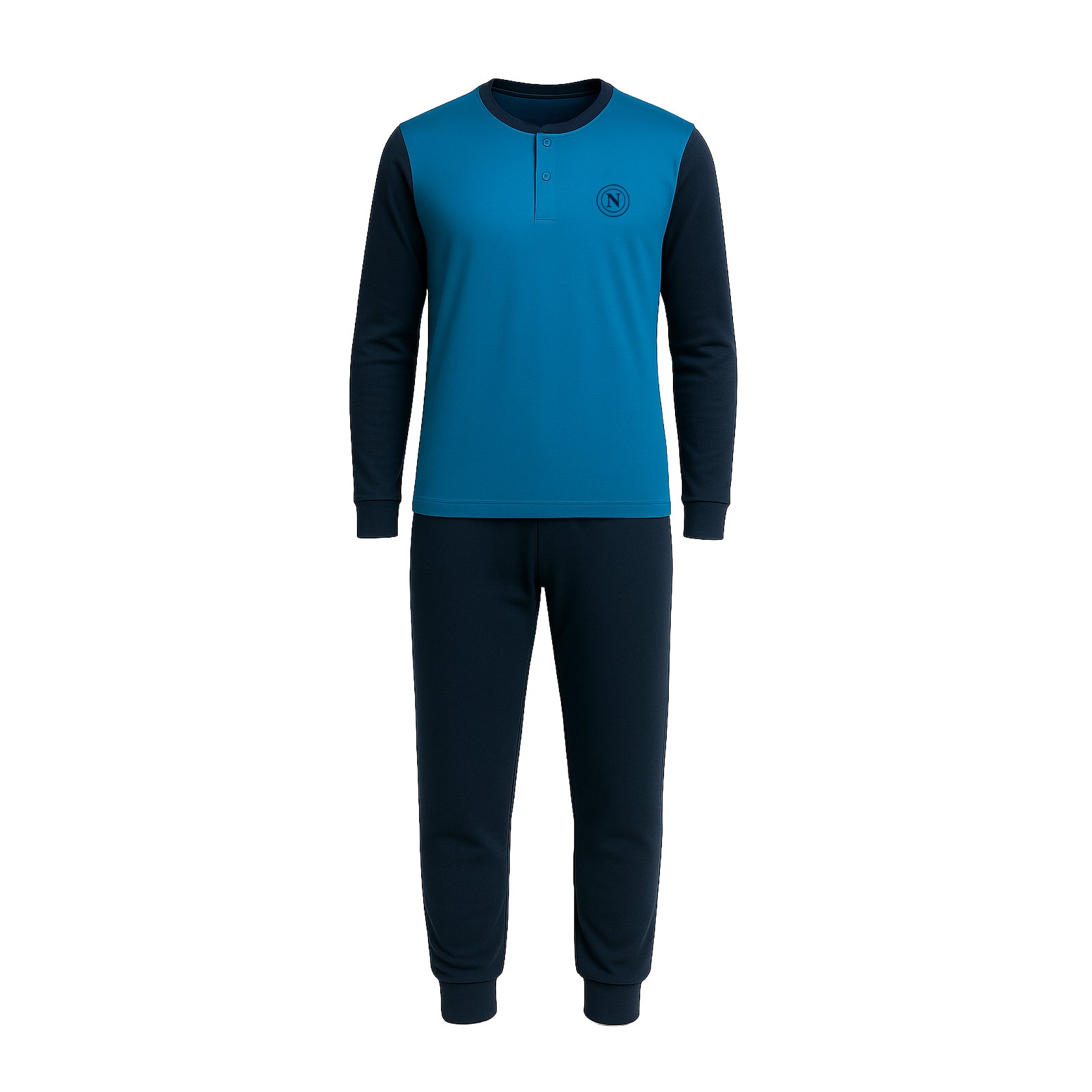 SSC Napoli Pigiama Serafino Azzurro