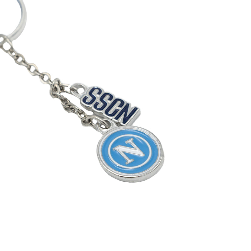SSC Napoli Portachiavi Logo Azzurro con Ciondolo