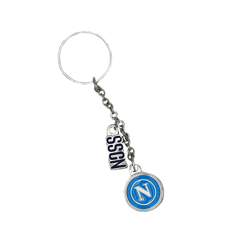 SSC Napoli Portachiavi Logo Azzurro con Ciondolo