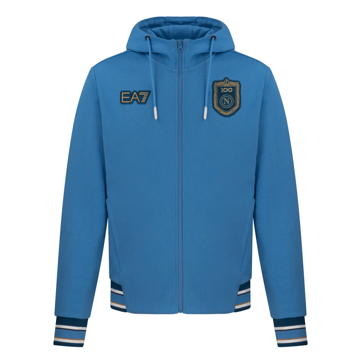 SSC Napoli Centenary Blue Interlock Hooded Sweatshirt 2026/2027
