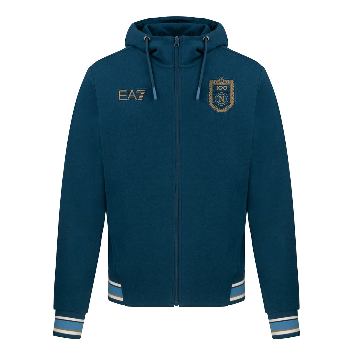 SSC Napoli Marine Blue Interlock Hooded Sweatshirt 2026/2027
