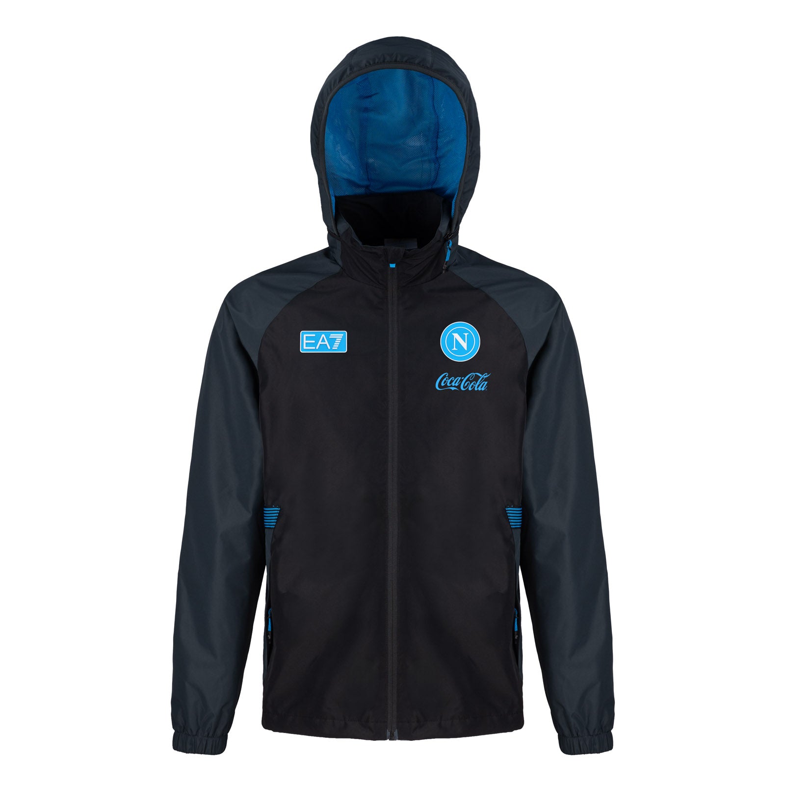 SSC Napoli Black Windbreaker Hooded Jacket 2026/2027