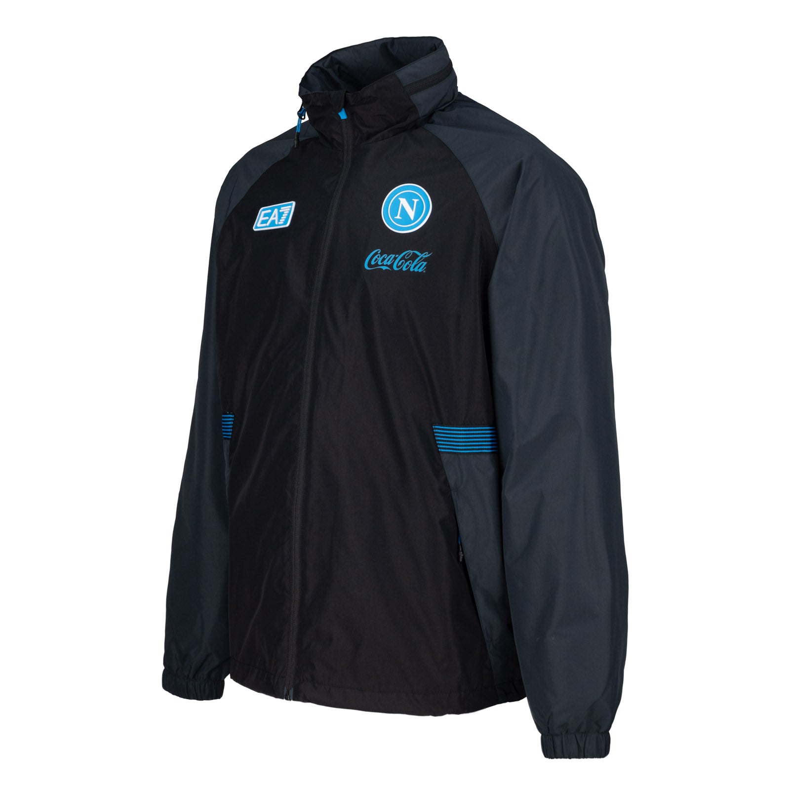 SSC Napoli Black Windbreaker Hooded Jacket 2026/2027