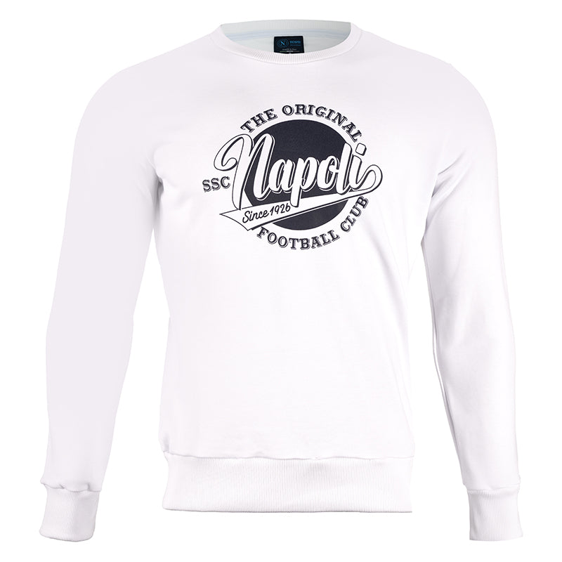 SSC Napoli Felpa Girocollo Vintage Bianca