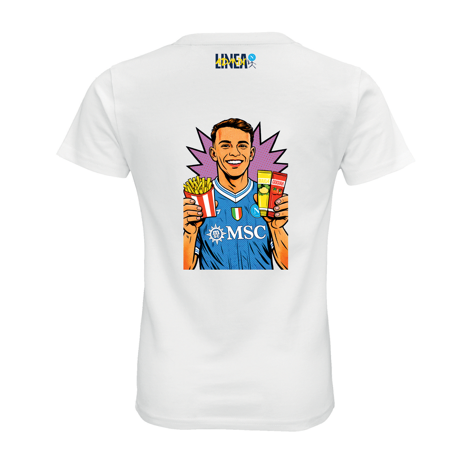 SSC Napoli Linea Admin “Scusi Giovane” White T-shirt Junior