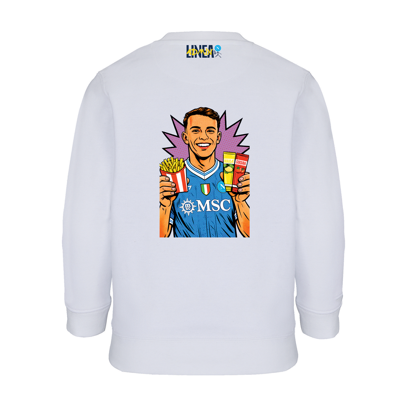 SSC Napoli Linea Admin “Scusi Giovane” White Sweatshirt Junior