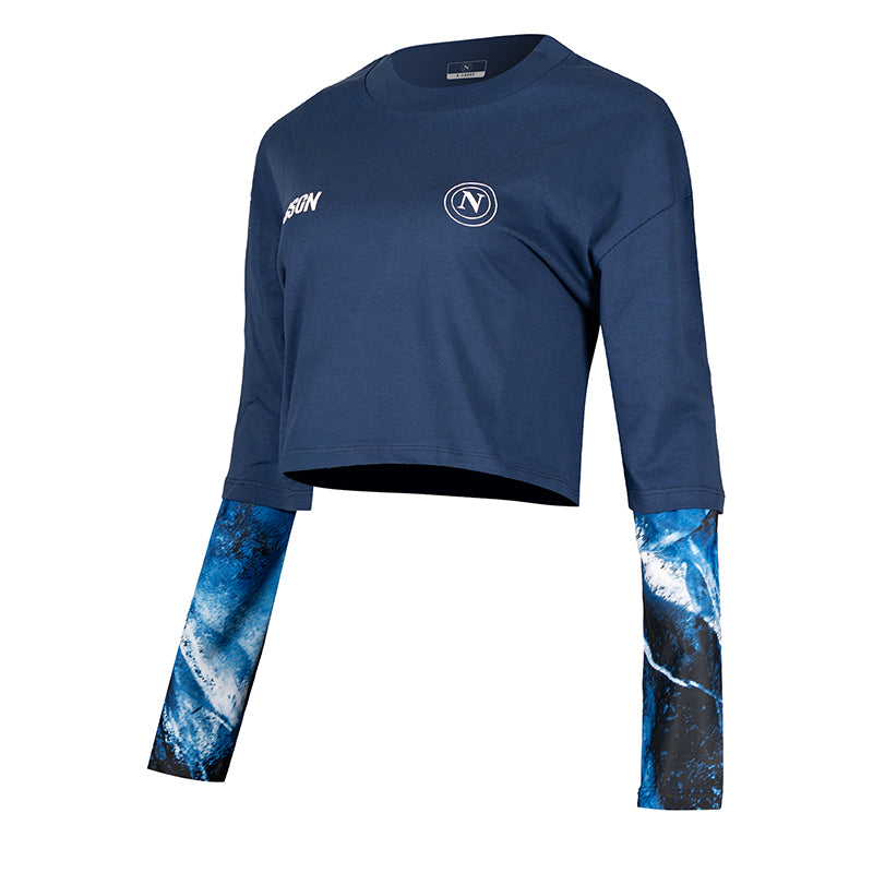 SSC Napoli T-Shirt Crop Marechiaro Blu Navy