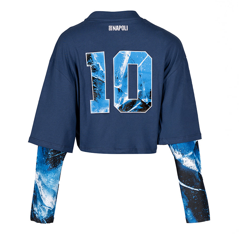 SSC Napoli T-Shirt Crop Marechiaro Blu Navy