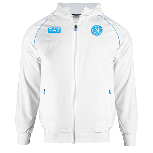 SSC Napoli Felpa Polystretch Con Cappuccio Bianca 2025/2026