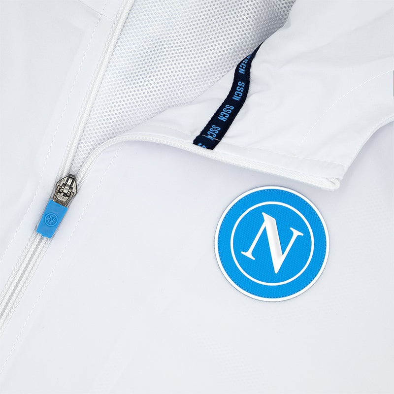 SSC Napoli Felpa Polystretch Con Cappuccio Bianca 2025/2026